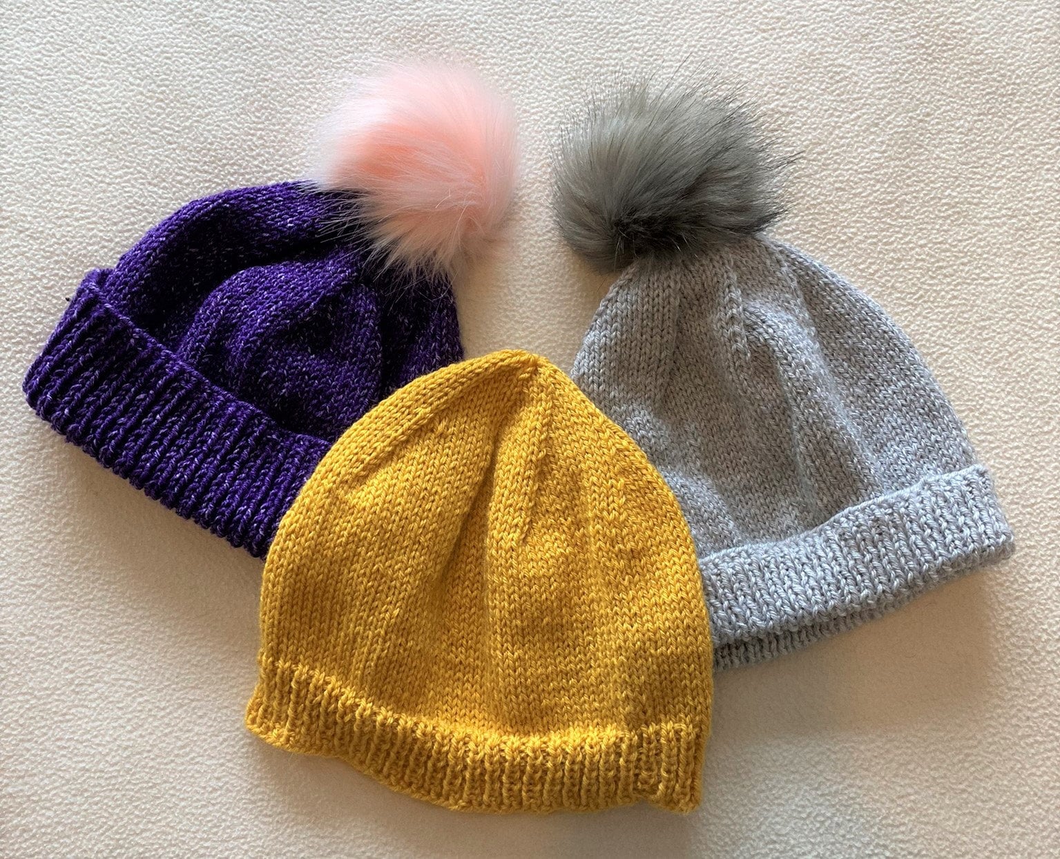 Knitting pattern ~Hat and Wrist warmers ~ Easy Knit ~ Two styles of hat ~  ENGLISH ~  PDF Download