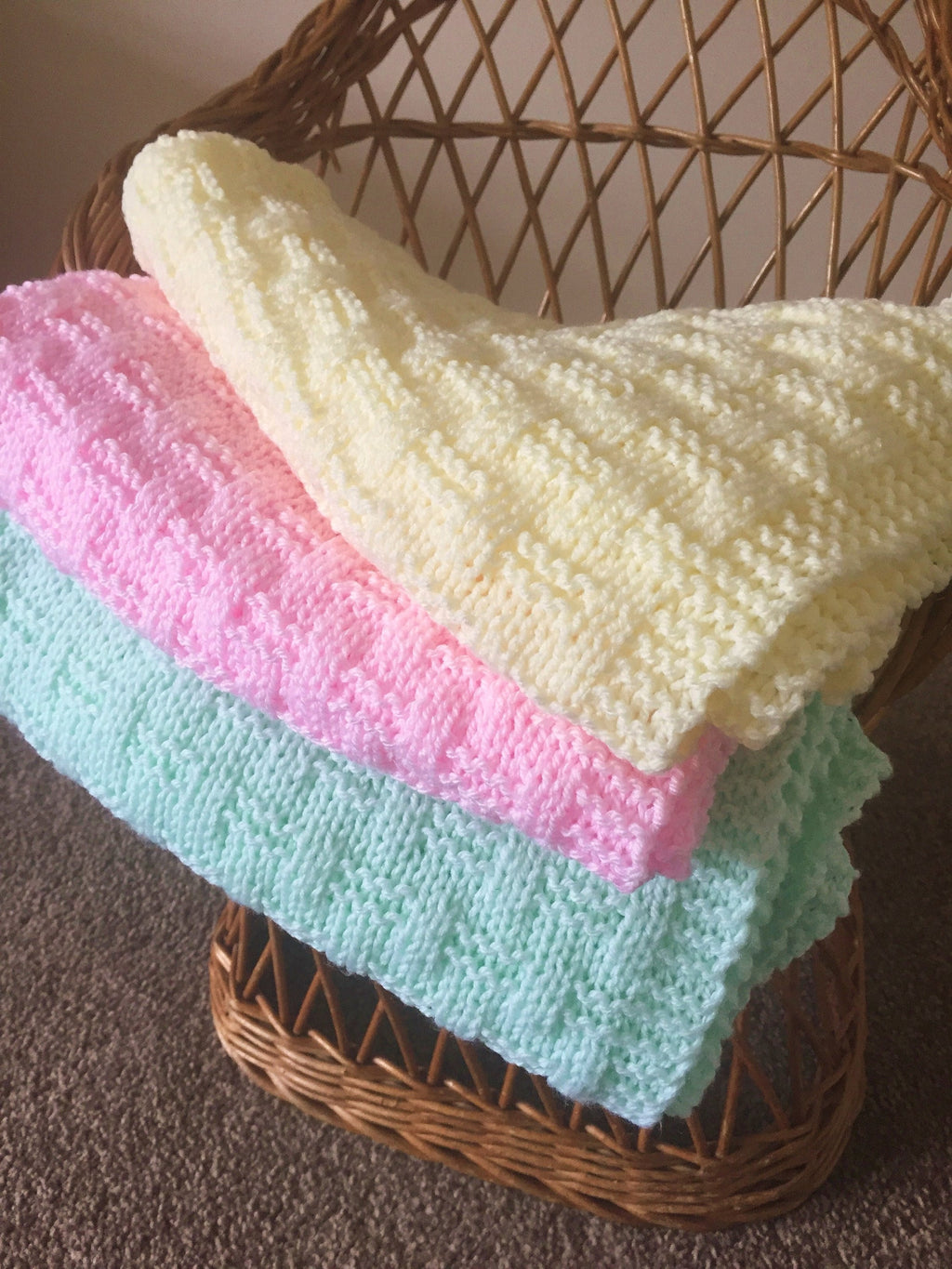 Knitting pattern ~ Easy Weave Baby Blanket  ~ ENGLISH ~ PDF Download