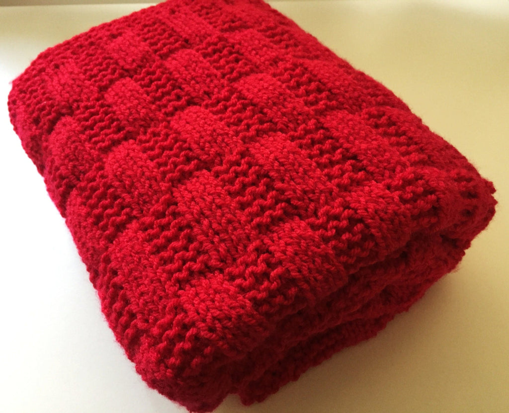 Knitting pattern ~ Rectangles Simple Baby Blanket  ~ ENGLISH ~  PDF Download