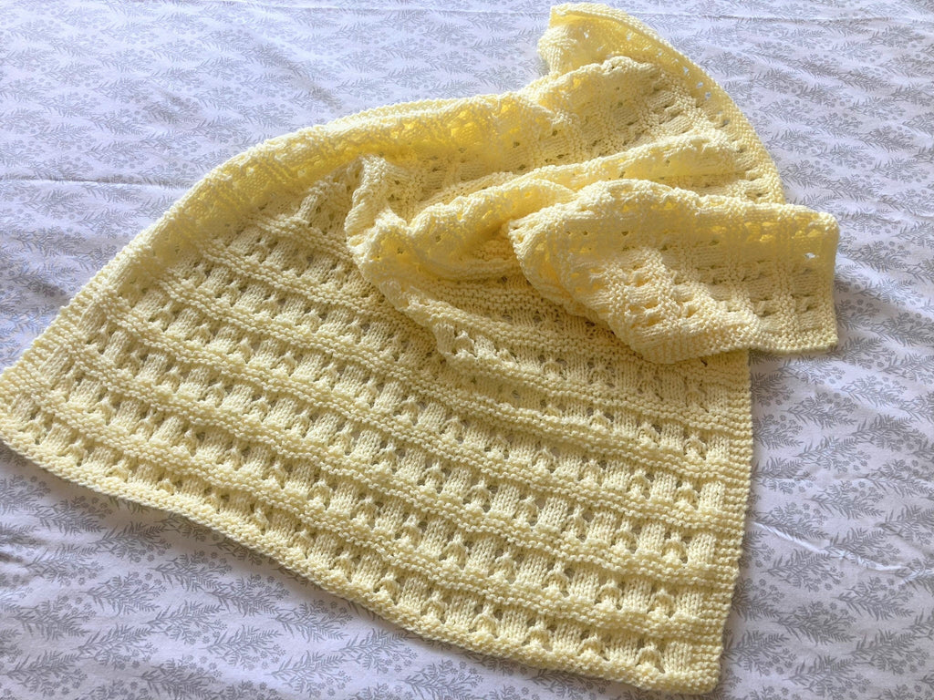 Knitting Pattern ~ Lace & Garter Baby Blanket  ~ ENGLISH ~ PDF Download
