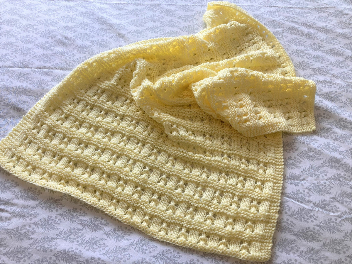 Knitting Pattern ~ Lace & Garter Baby Blanket  ~ ENGLISH ~ PDF Download