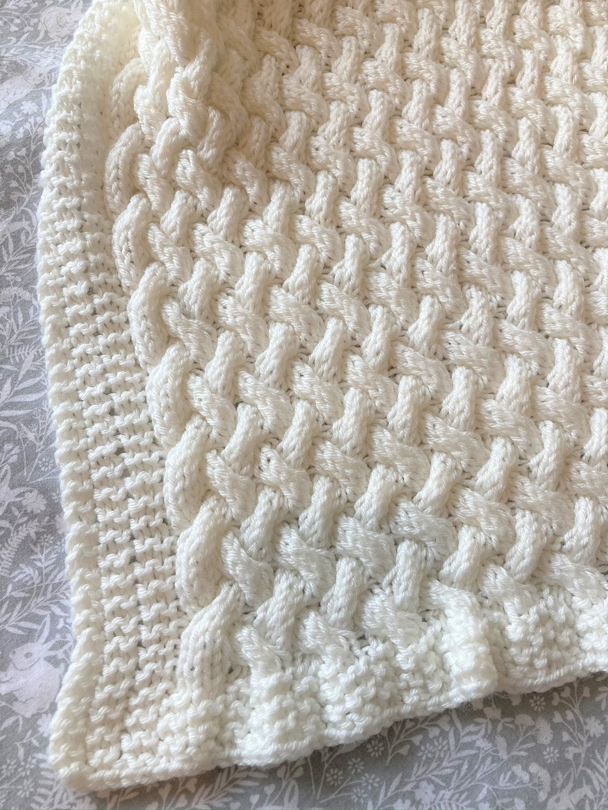 Knitting Pattern ~ Wicker Basketweave ~ Baby Blanket ~ Multiple Sizes ~ ENGLISH ~  PDF Download