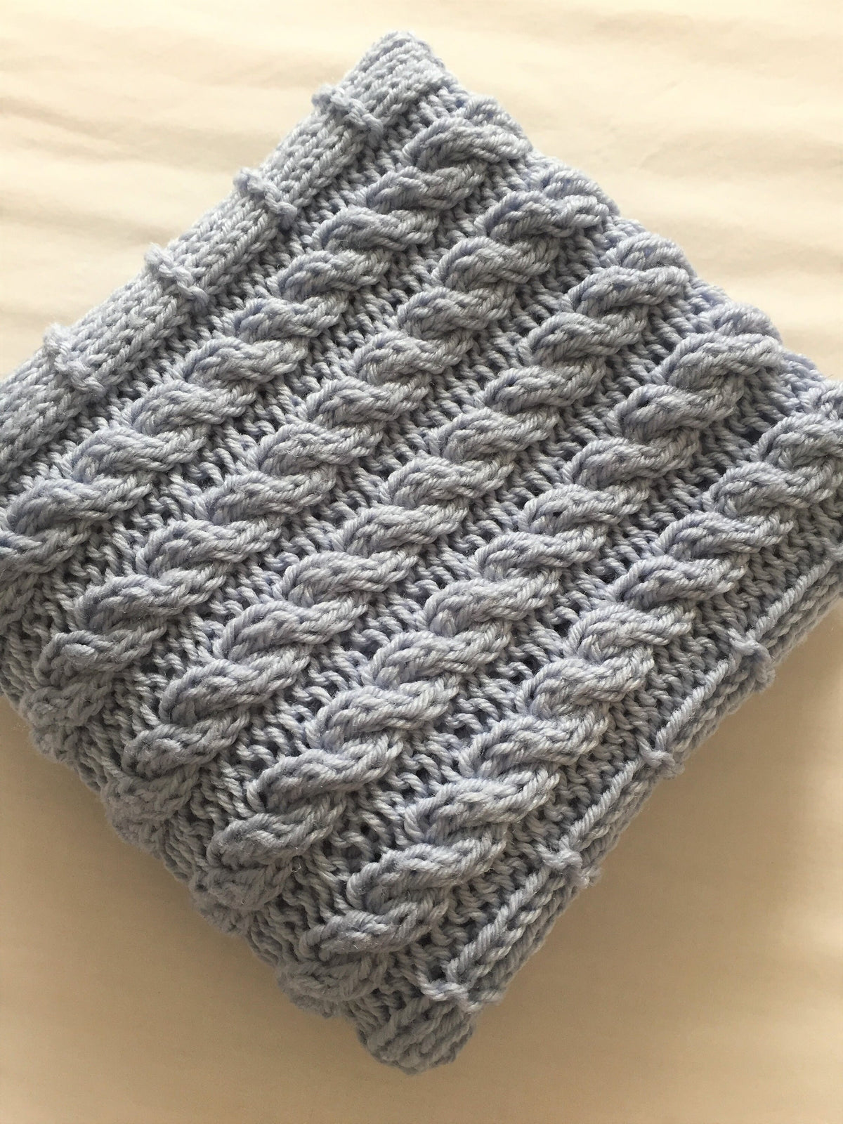 Knitting pattern ~ Cables & Stripes Easy Baby Blanket ~ DK Yarn. ~ ENGLISH ~  PDF Download
