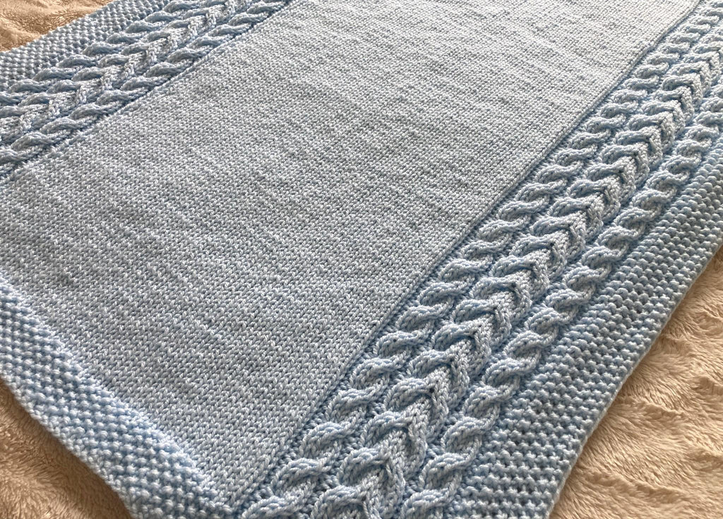 Knitting pattern ~ Leo Baby Blanket ~ Cable Design ~ ENGLISH ~ PDF Download