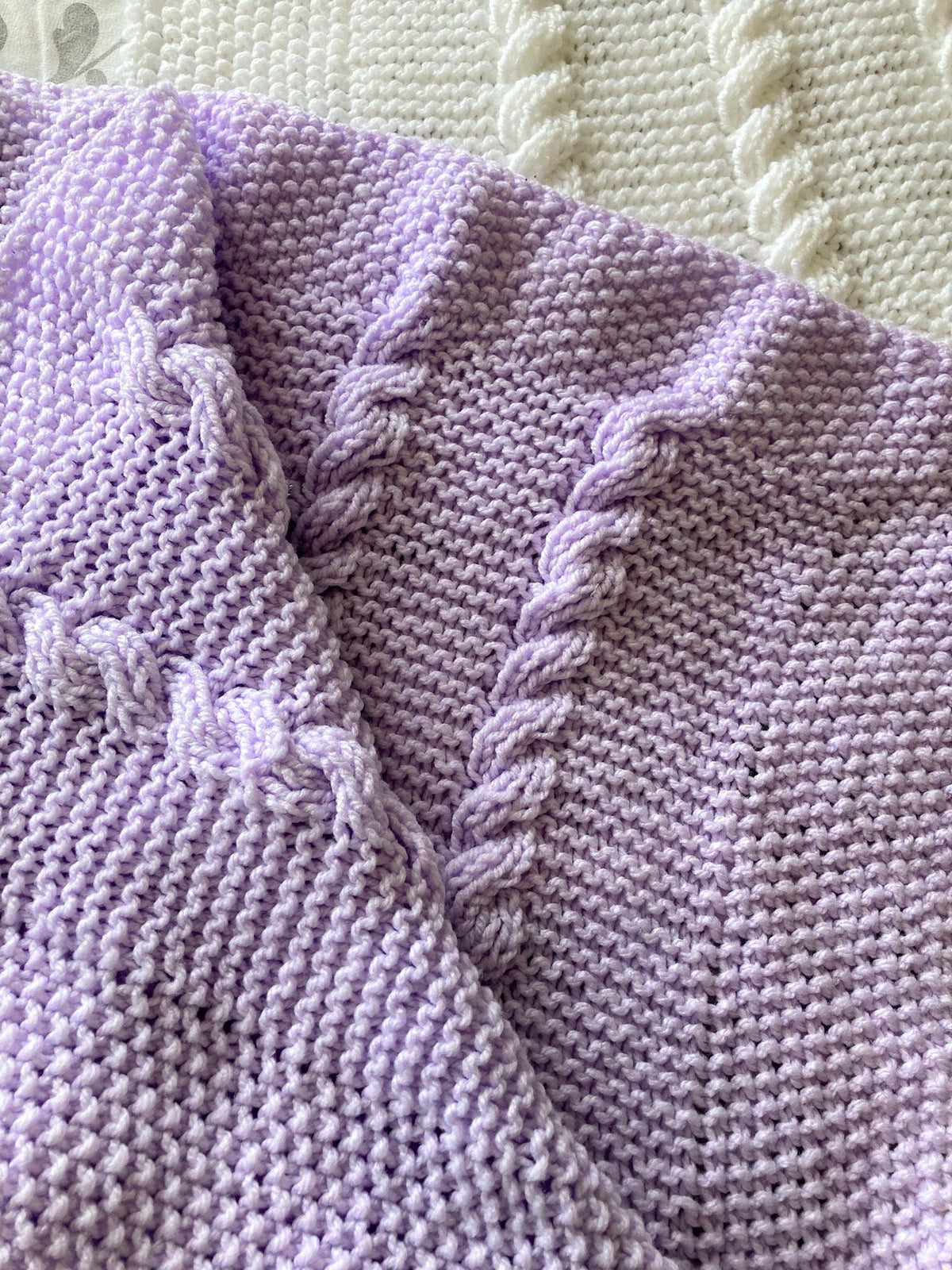 Knitting pattern ~ Reversible Cable Baby Blanket ~Easy to Knit ~ ENGLISH ~  PDF Download