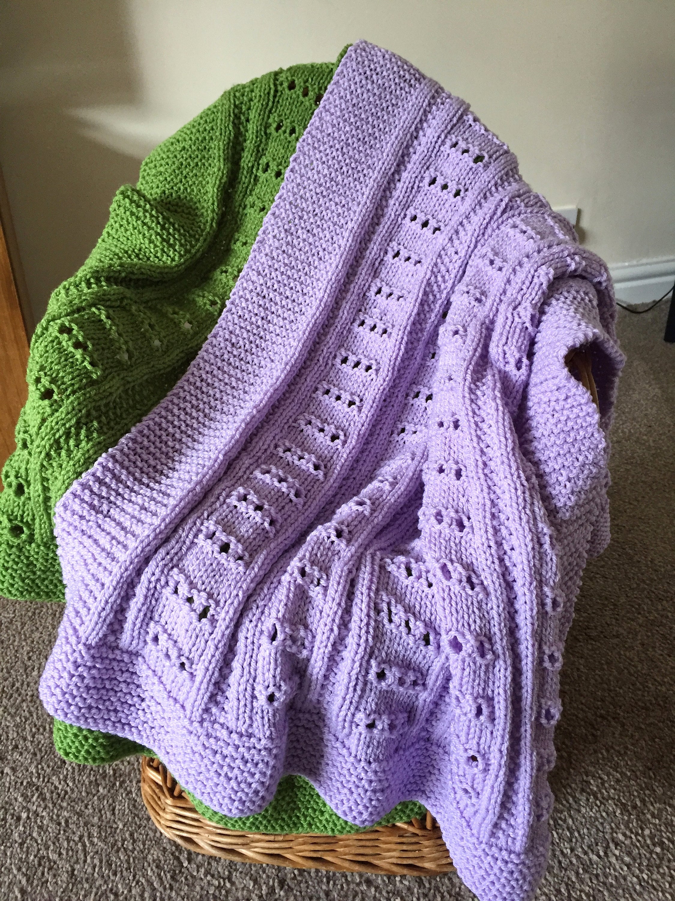 Knitting pattern ~ Little Ladders Baby Blanket  ~ ENGLISH ~  PDF Download
