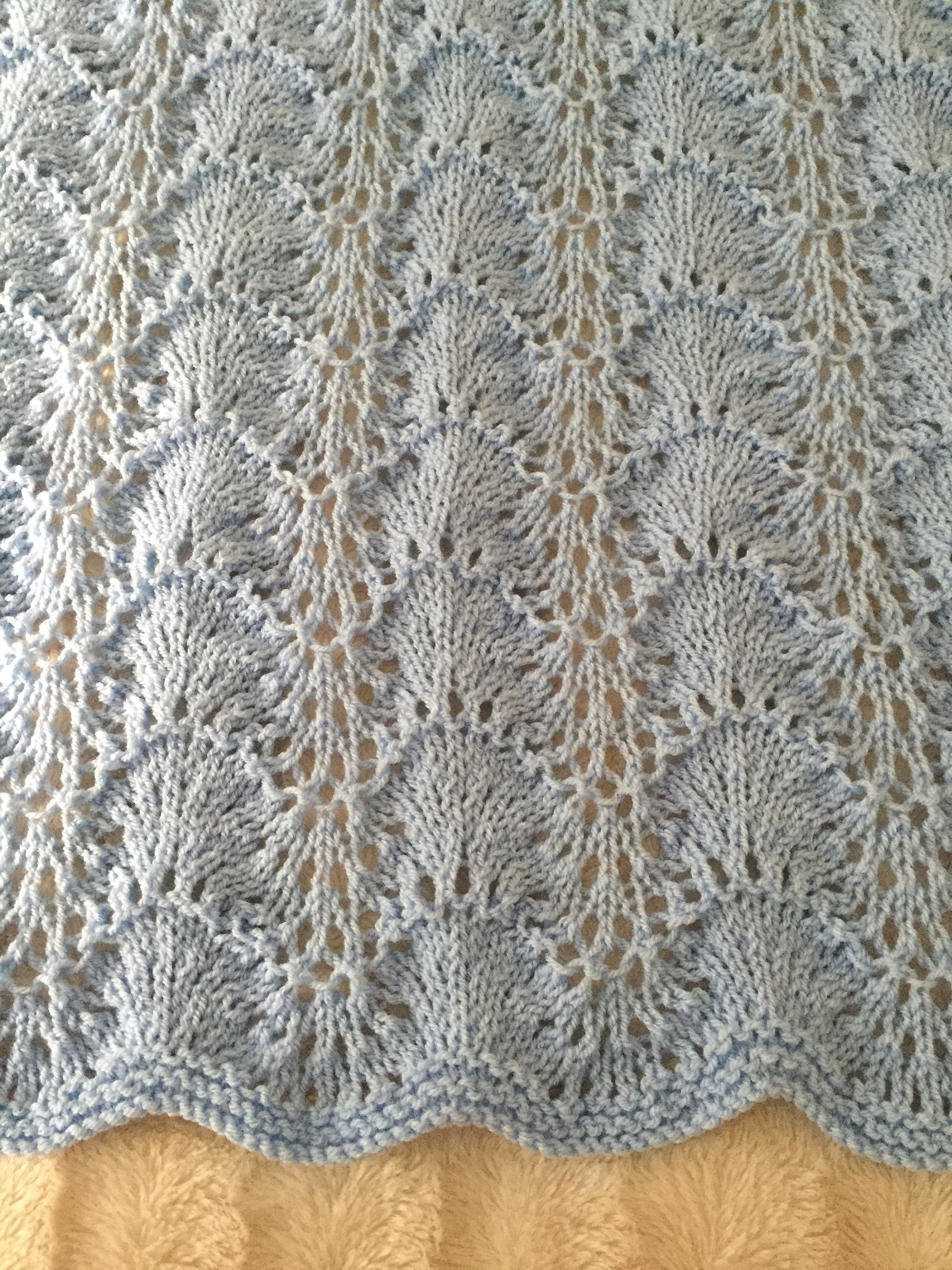 Knitting pattern ~ Shells & Lace Baby Blanket ~ ENGLISH ~ PDF Download