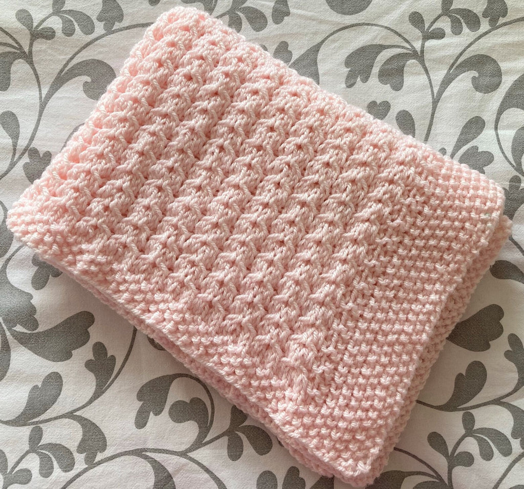 Knitting pattern ~ Dainty Hearts Baby Blanket ~  ENGLISH ~ PDF Download