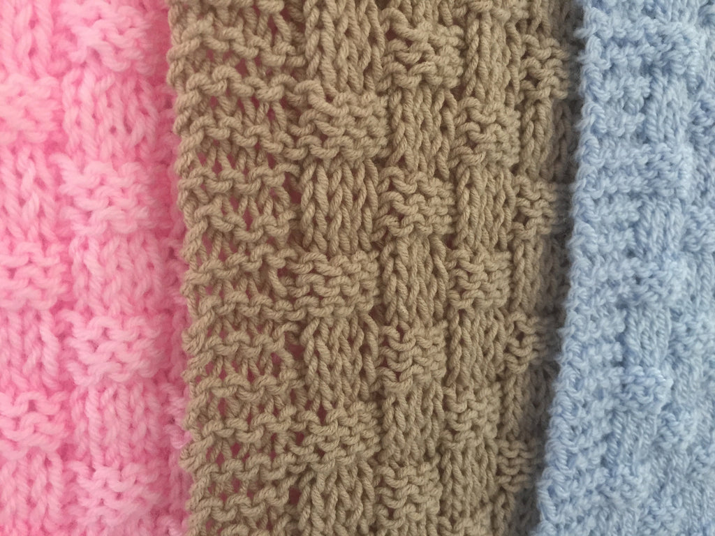 Knitting pattern ~ Quick and Easy Basket Weave Baby Blanket  ~ ENGLISH ~ PDF Download