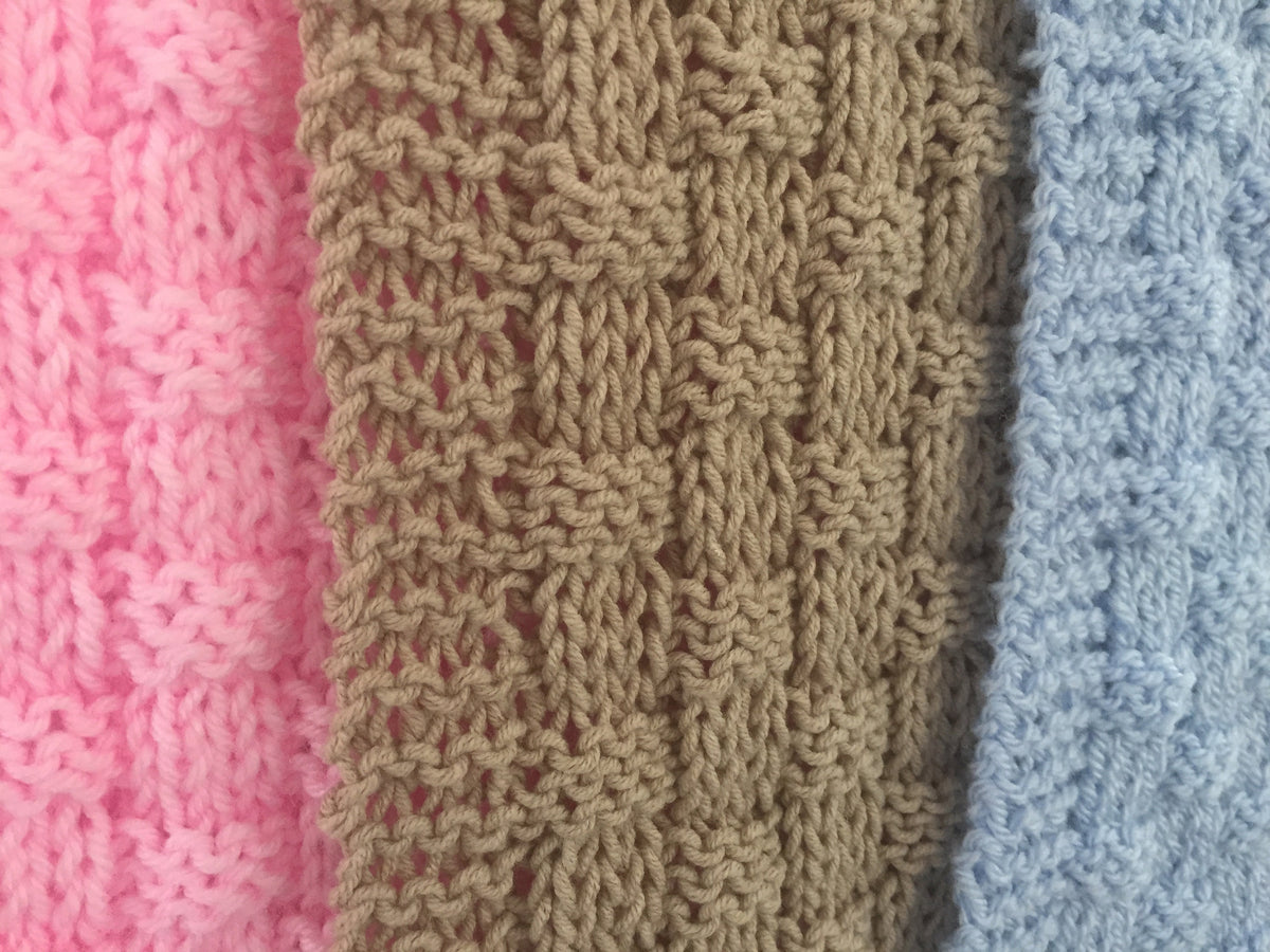 Knitting pattern ~ Quick and Easy Basket Weave Baby Blanket  ~ ENGLISH ~ PDF Download