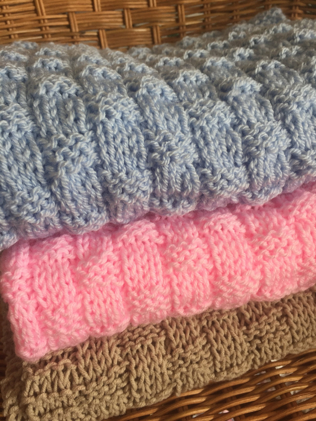 Knitting pattern ~ Quick and Easy Basket Weave Baby Blanket  ~ ENGLISH ~ PDF Download