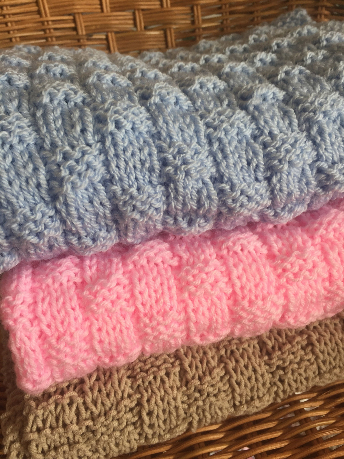 Knitting pattern ~ Quick and Easy Basket Weave Baby Blanket  ~ ENGLISH ~ PDF Download