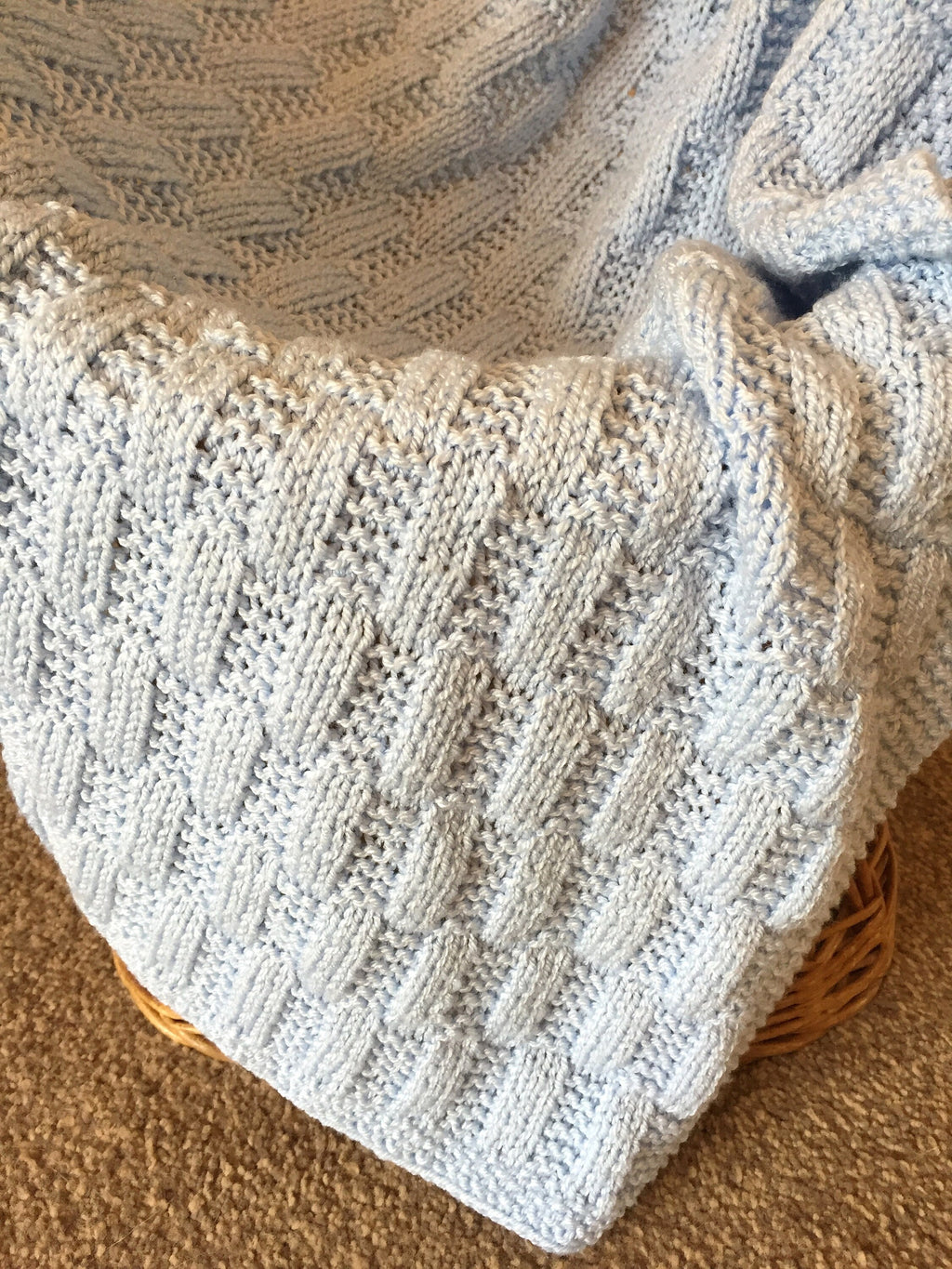 Knitting pattern ~ Rectangles Simple Baby Blanket  ~ ENGLISH ~  PDF Download