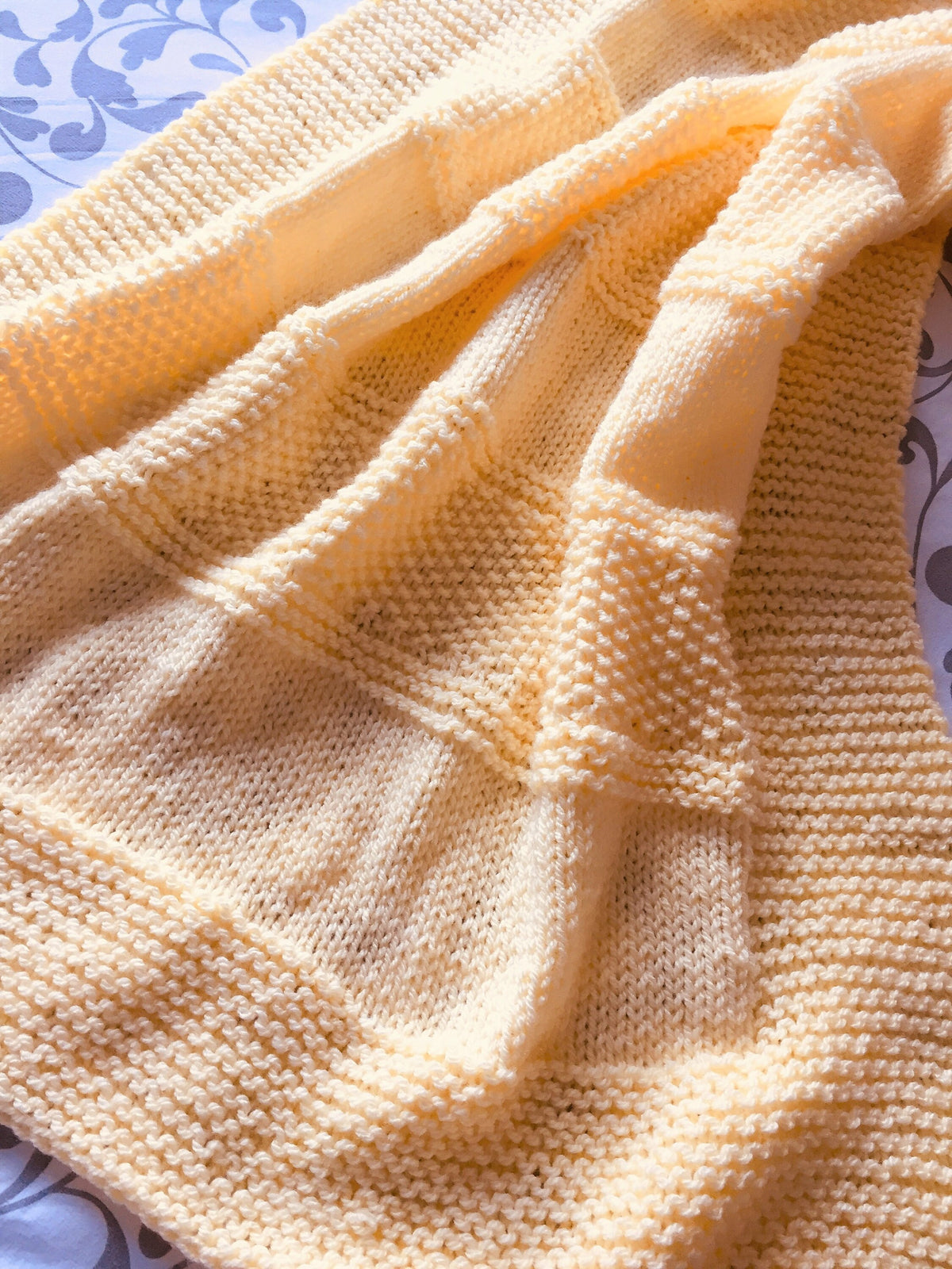 Knitting pattern ~ Textured Stripes Baby Blanket ~ ENGLISH ~ PDF Download