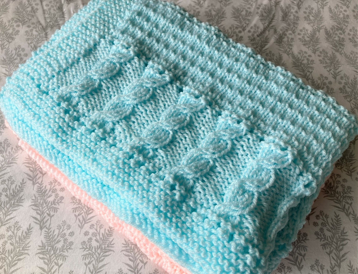 Knitting pattern ~ Avril Baby Blanket in DK Yarn ~ ENGLISH ~ PDF Download