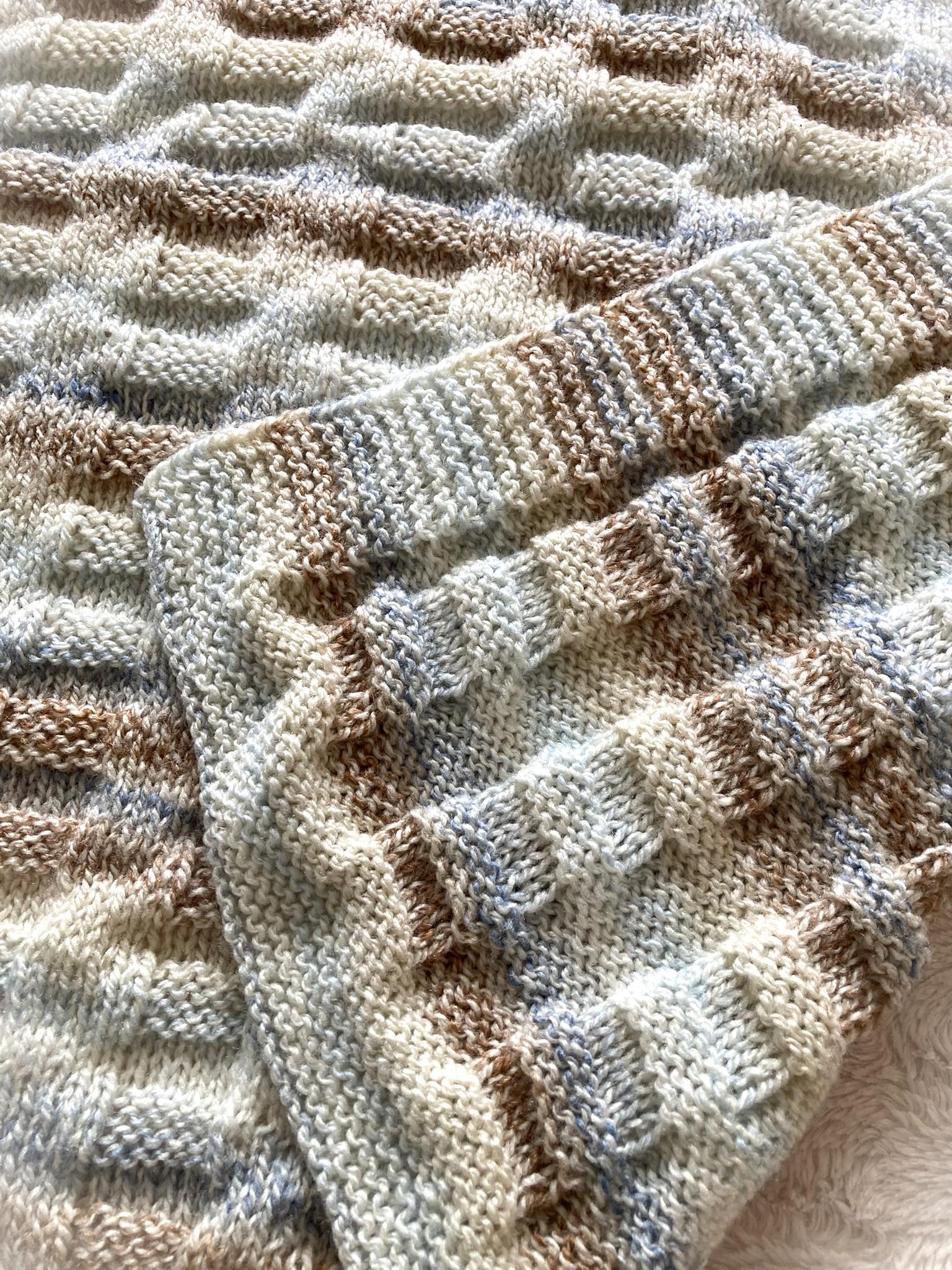 Knitting Pattern ~ Reversible Baby Blanket in DK yarn ~ Simple Pattern. ~ ENGLISH ~ PDF Download