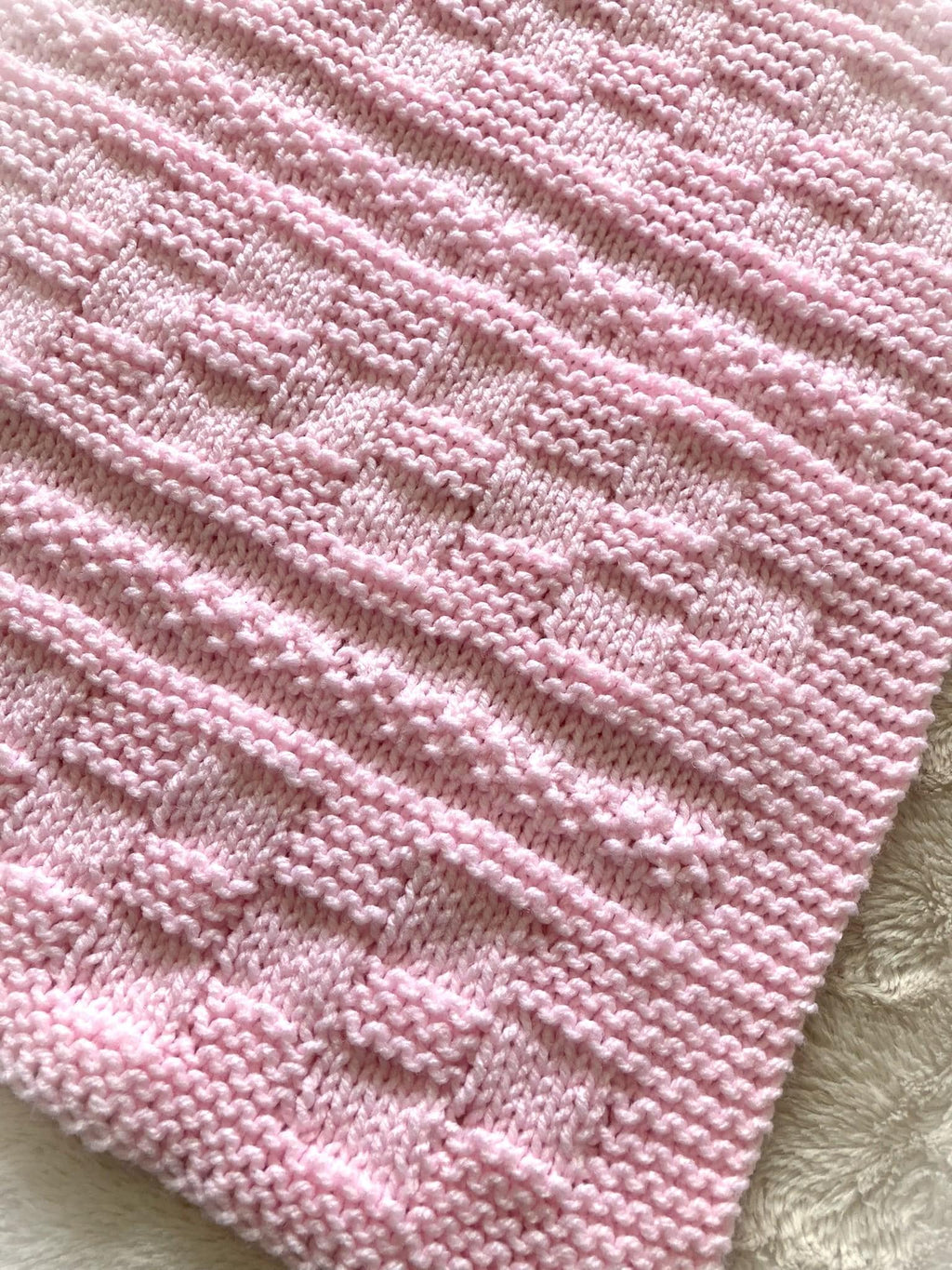Knitting pattern ~ Jesse Baby Blanket in Aran or Chunky Yarn ~ ENGLISH ~ PDF Download