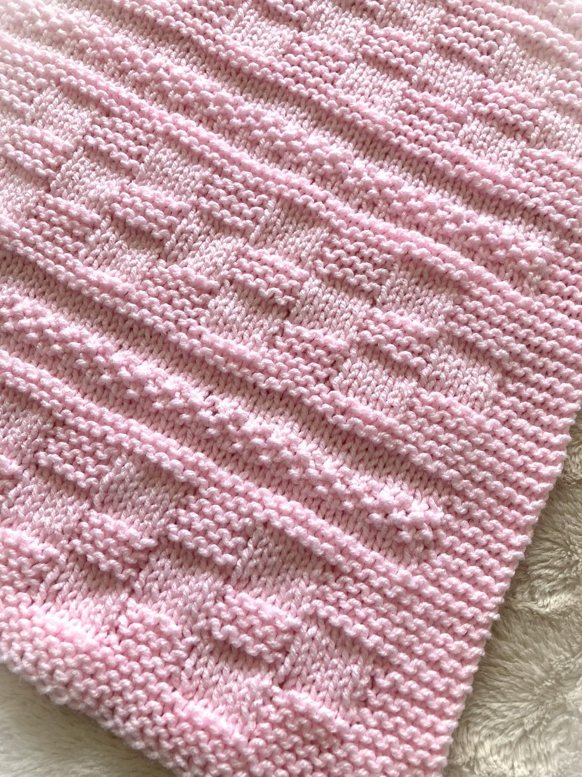Knitting pattern ~ Jesse Baby Blanket in Aran or Chunky Yarn ~ ENGLISH ~ PDF Download