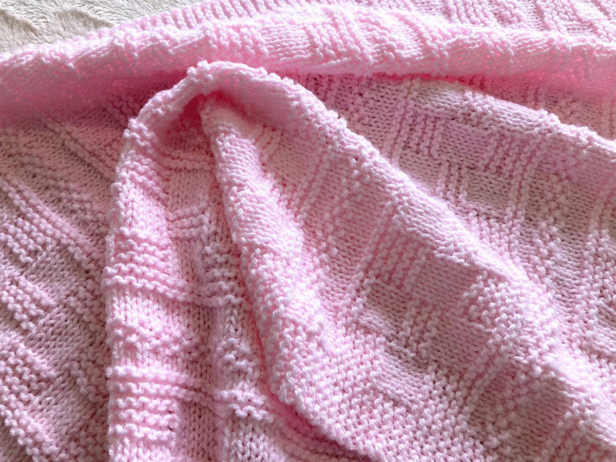 Knitting pattern ~ Jesse Baby Blanket in Aran or Chunky Yarn ~ ENGLISH ~ PDF Download