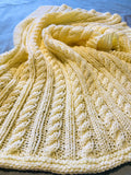 Knitting pattern ~ Easy Cable Baby Blanket in Aran or Chunky yarn ~ ENGLISH ~ PDF Download