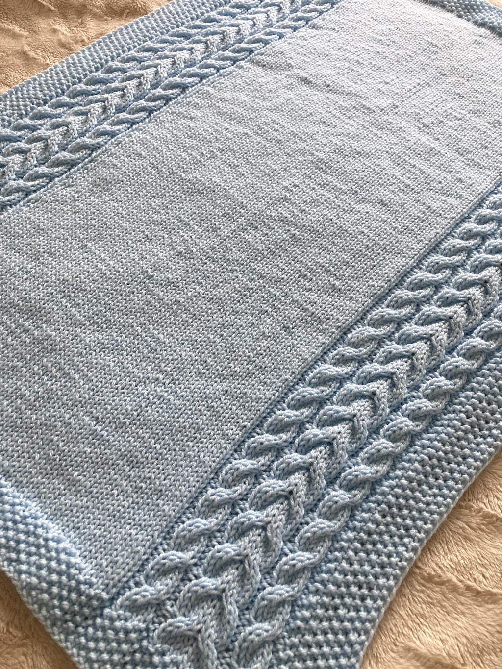 Knitting pattern ~ Leo Baby Blanket ~ Cable Design ~ ENGLISH ~ PDF Download