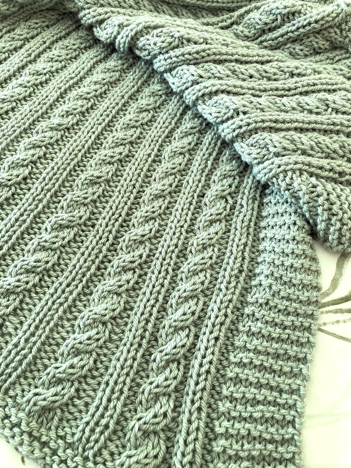 Knitting pattern ~ Easy Cable Baby Blanket in Aran or Chunky yarn ~ ENGLISH ~ PDF Download
