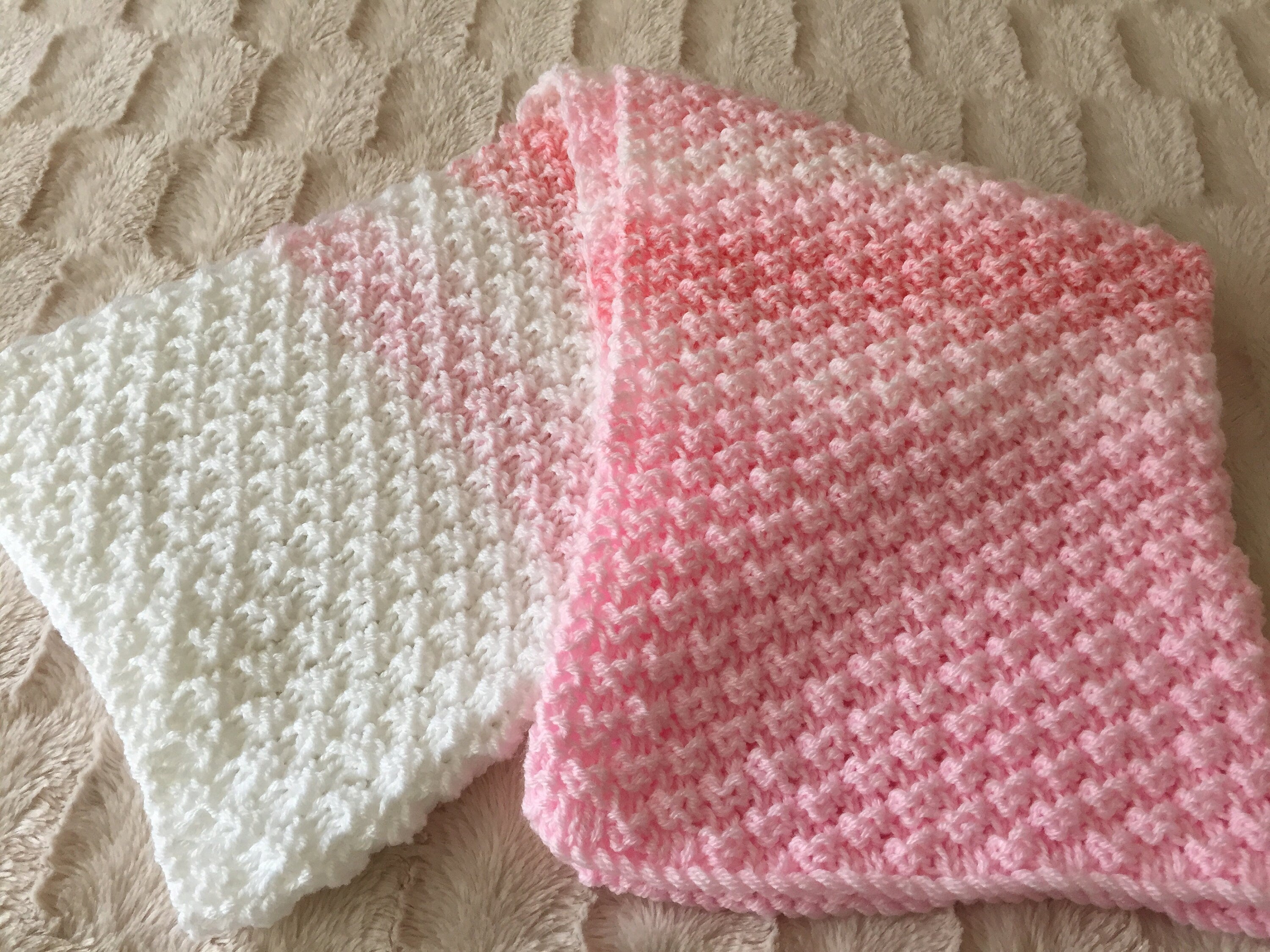Knitting pattern ~ Colour Change New Baby Blanket Set ~ ENGLISH ~ PDF Download