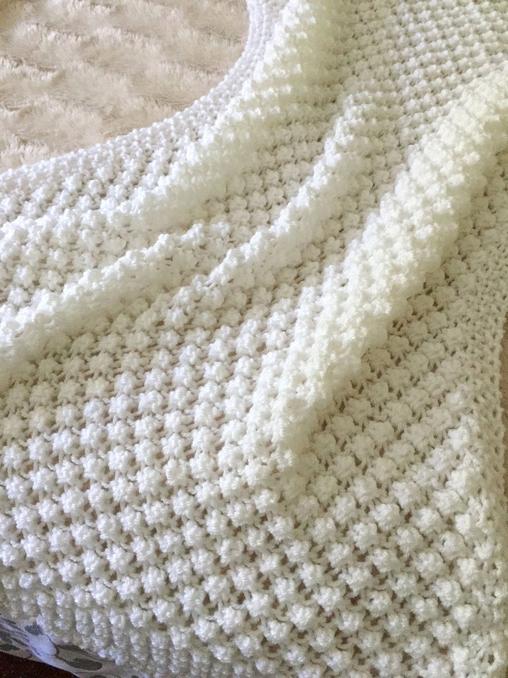 Knitting pattern ~ Bobble Baby Blanket ~  ENGLISH ~ PDF Download