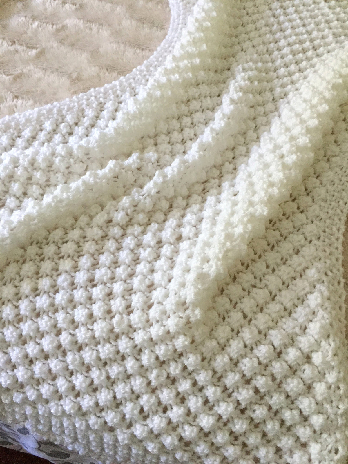 Knitting pattern ~ Bobble Baby Blanket ~  ENGLISH ~ PDF Download