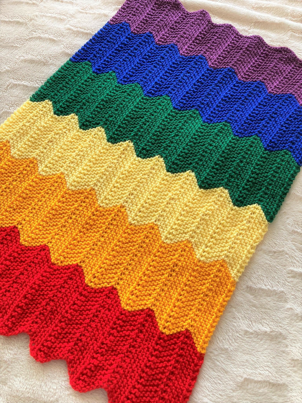 Knitting pattern ~ Rainbow Baby Blanket  ~ ENGLISH ~ PDF Download