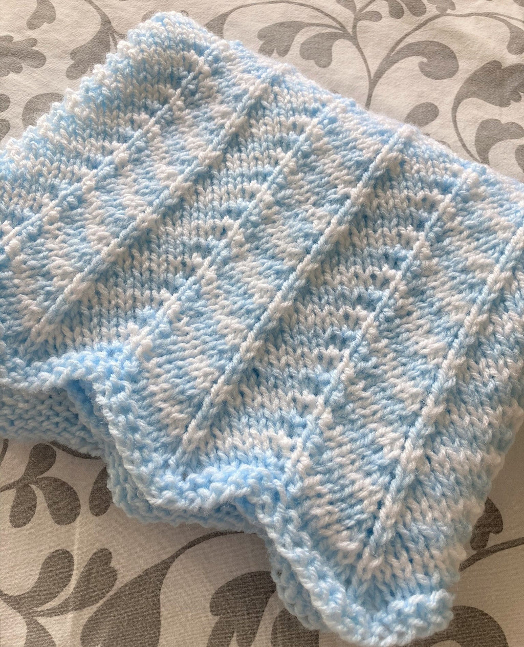 Knitting Pattern ~ Arlo Baby Blanket in DK ~ Chevron Design ~  ENGLISH ~ PDF Download
