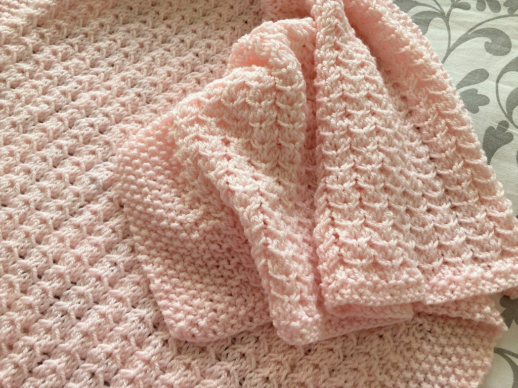 Knitting pattern ~ Dainty Hearts Baby Blanket ~  ENGLISH ~ PDF Download