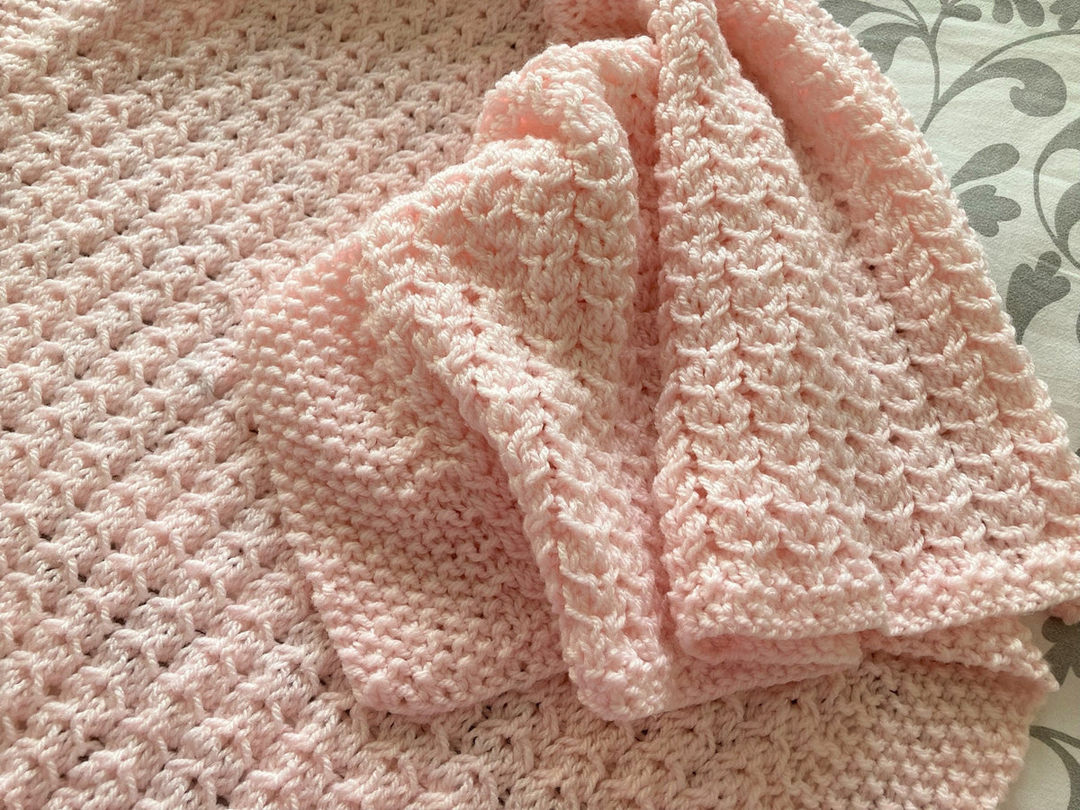 Knitting pattern ~ Dainty Hearts Baby Blanket ~  ENGLISH ~ PDF Download