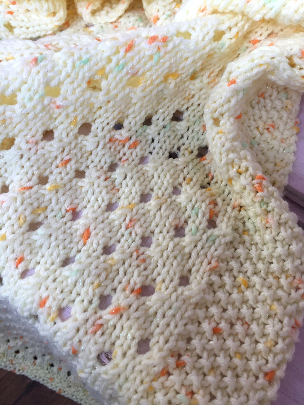 Knitting pattern ~ Easy Eyelets Baby Blanket Set  ~ ENGLISH ~ PDF Download