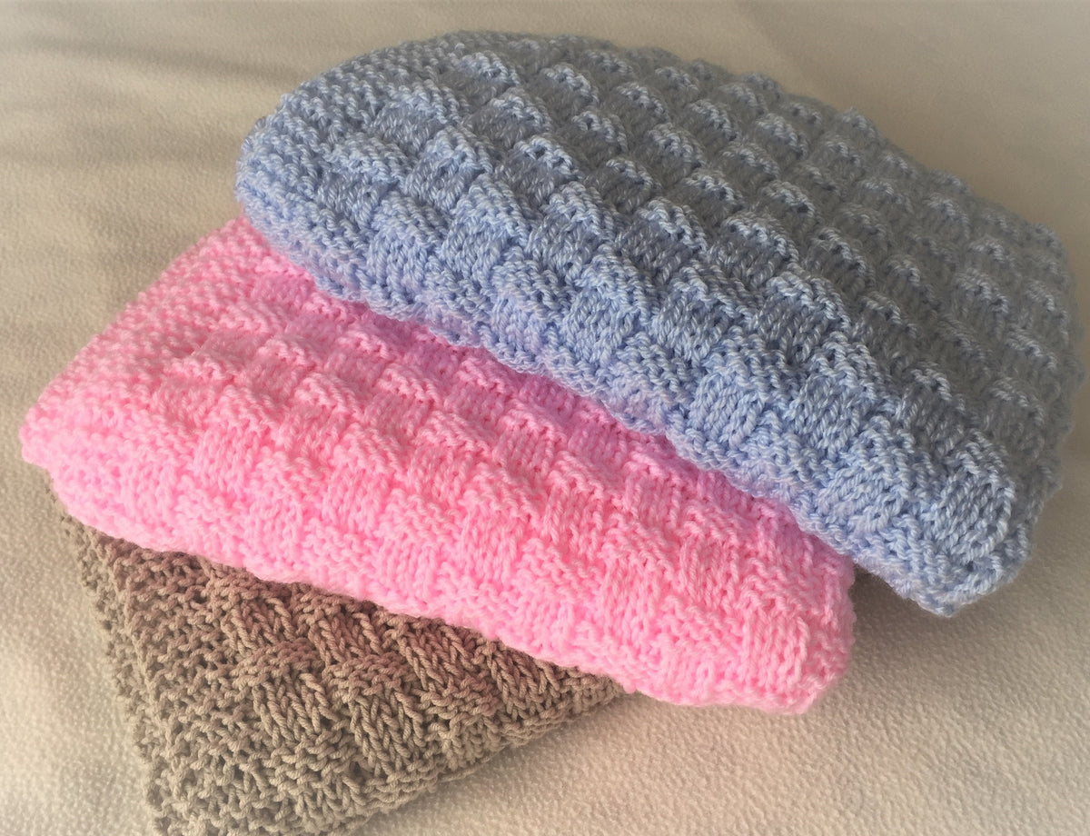 Knitting pattern ~ Quick and Easy Basket Weave Baby Blanket  ~ ENGLISH ~ PDF Download