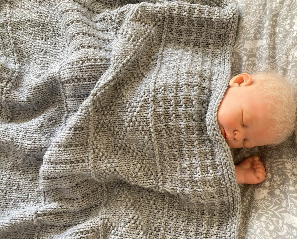Knitting pattern ~ Easy Sampler Baby Blanket in DK Yarn ~ ENGLISH ~ PDF Download