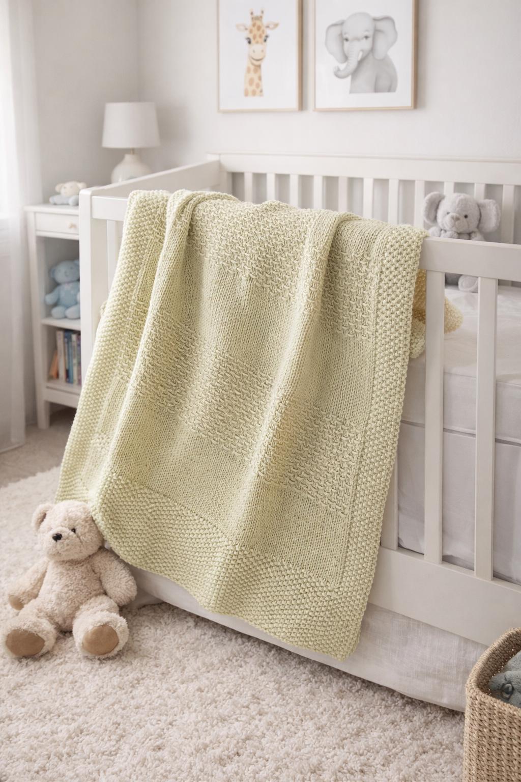 Knitting pattern ~ Scilla Baby Blanket in Aran or DK ~ ENGLISH ~ PDF Download
