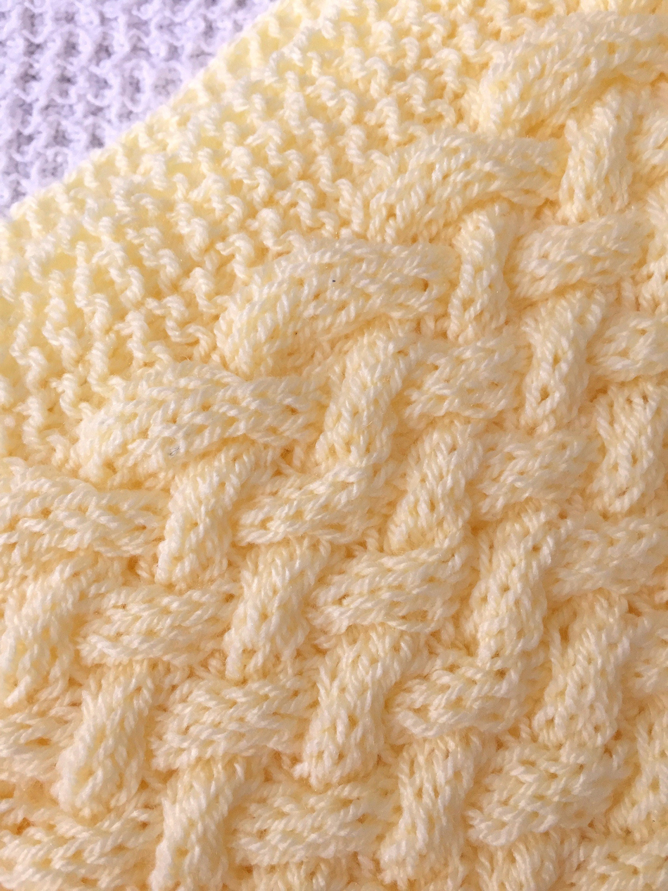 Knitting Pattern ~ Wicker Basketweave ~ Baby Blanket ~ Multiple Sizes ~ ENGLISH ~  PDF Download