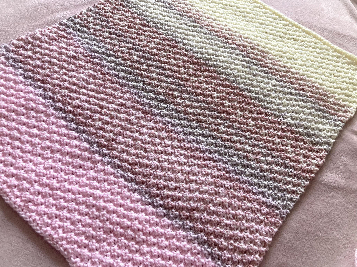 Knitting pattern ~ Colour Change New Baby Blanket Set ~ ENGLISH ~ PDF Download