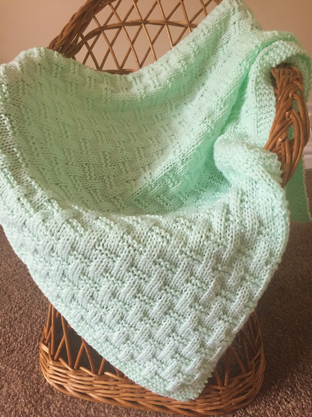 Knitting pattern ~ Easy Weave Baby Blanket  ~ ENGLISH ~ PDF Download