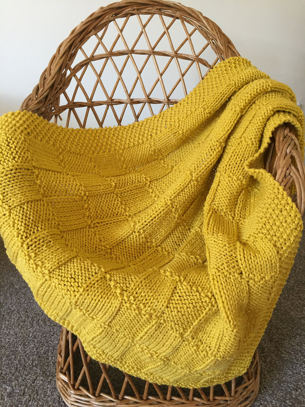 Knitting pattern ~ Checks Baby Blanket  ~ ENGLISH ~ PDF Download