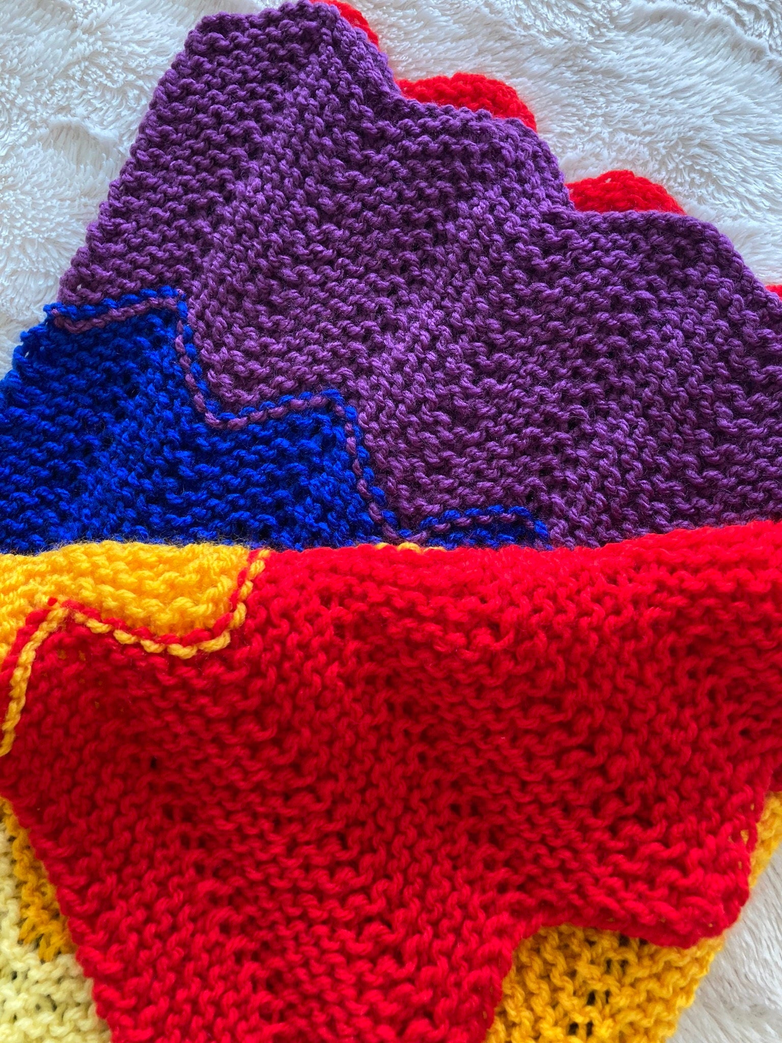 Knitting pattern ~ Rainbow Baby Blanket  ~ ENGLISH ~ PDF Download