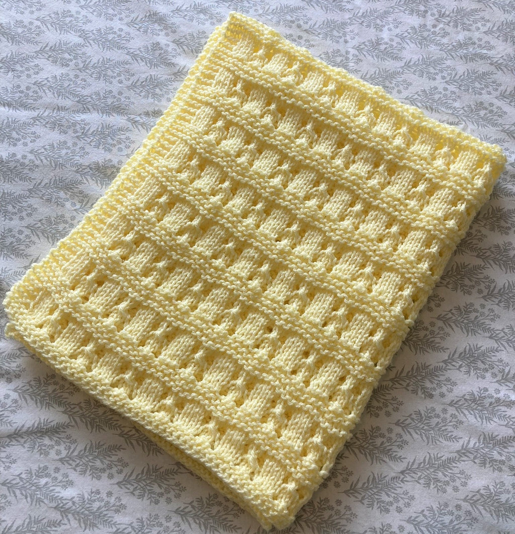 Knitting Pattern ~ Lace & Garter Baby Blanket  ~ ENGLISH ~ PDF Download