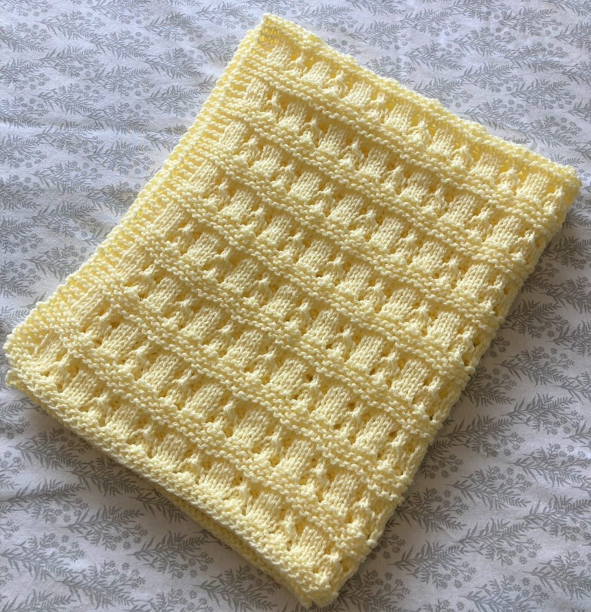 Knitting Pattern ~ Lace & Garter Baby Blanket  ~ ENGLISH ~ PDF Download