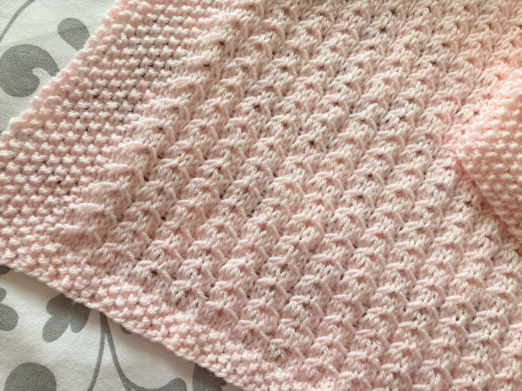 Knitting pattern ~ Dainty Hearts Baby Blanket ~  ENGLISH ~ PDF Download