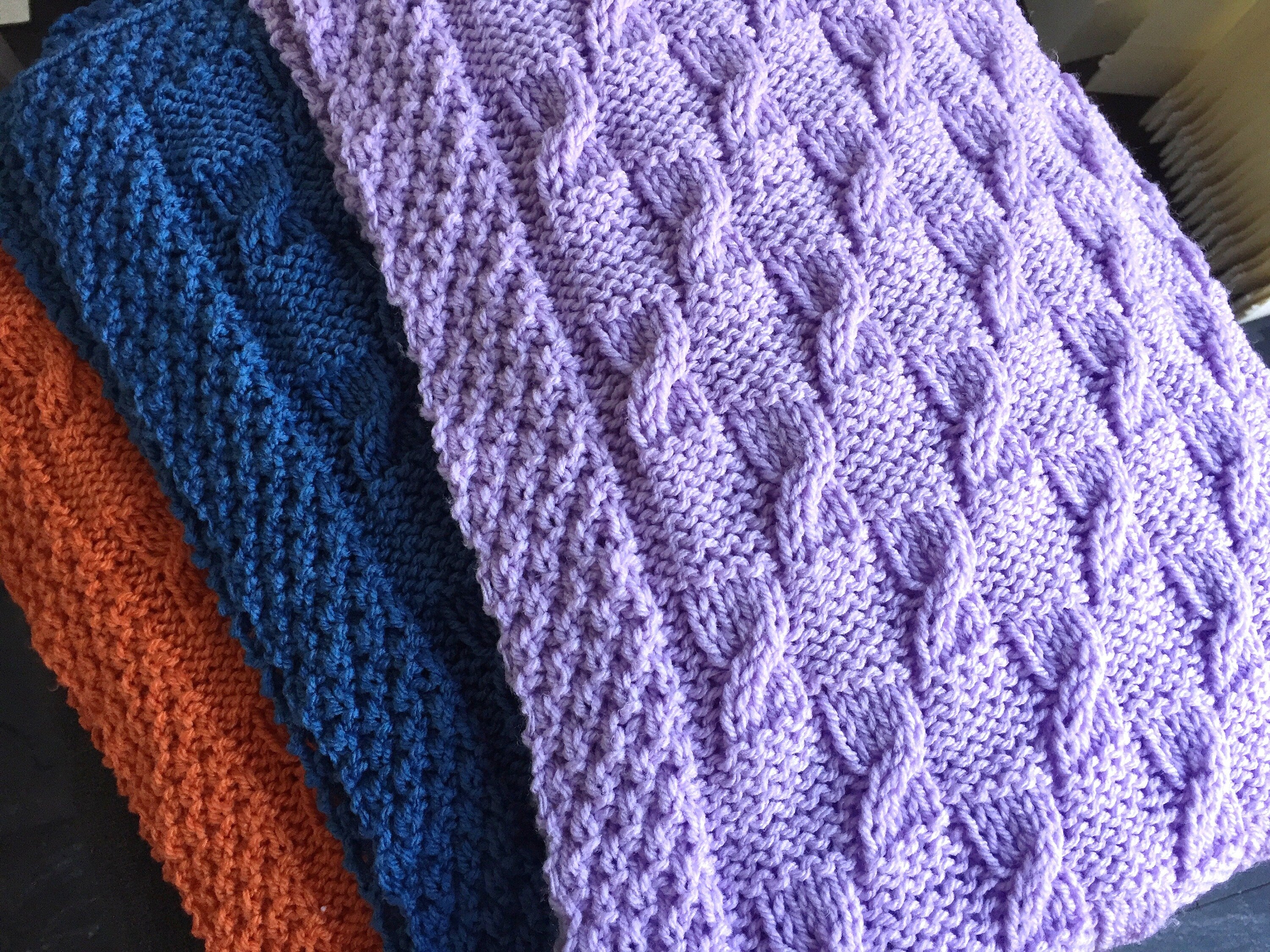 Knitting pattern ~ Broken Cables Baby Blanket  ~ENGLISH ~ PDF Download