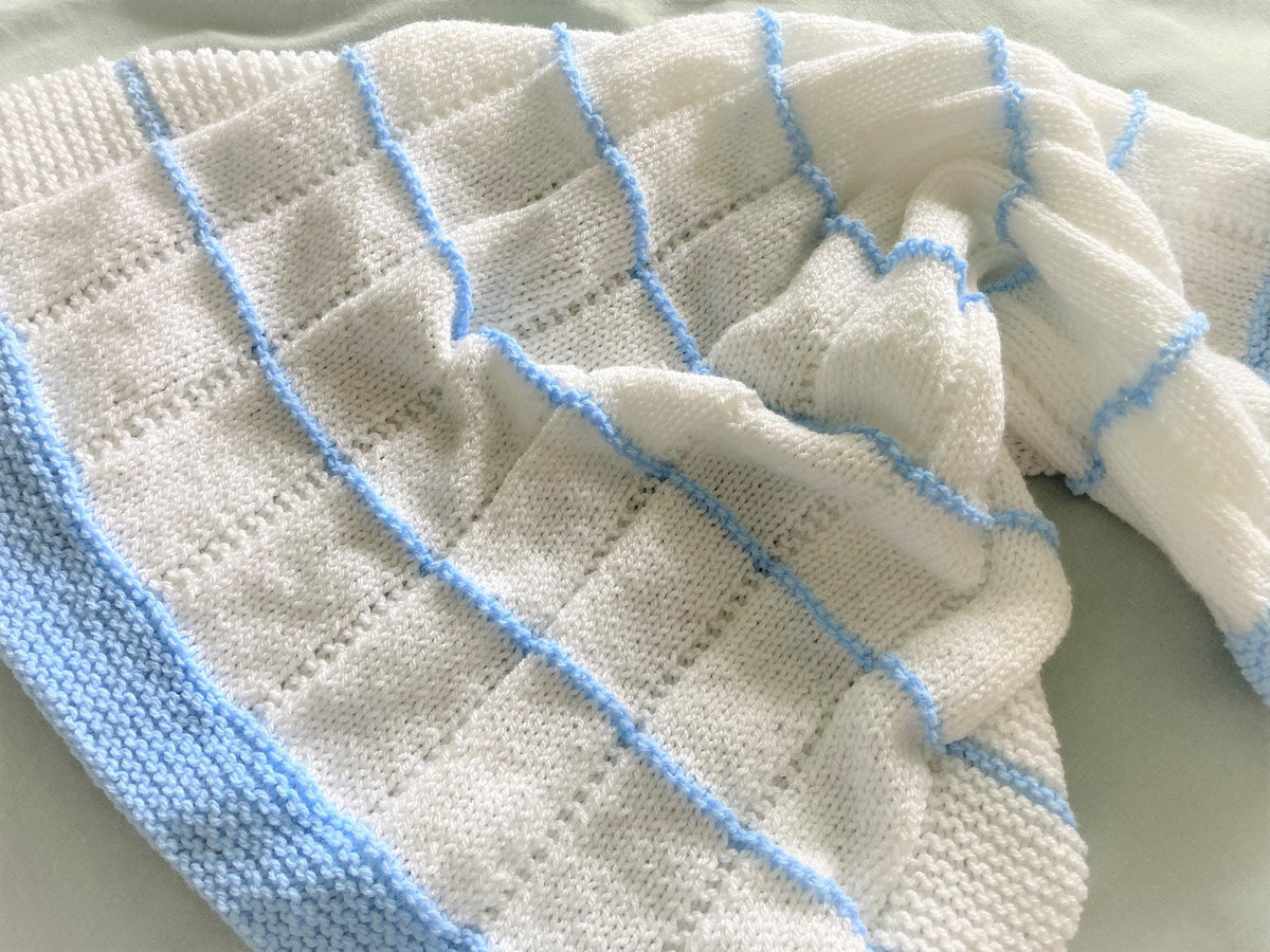 Knitting pattern ~ Cassy Baby Blanket ~ Simple Design ~  ENGLISH ~ PDF Download