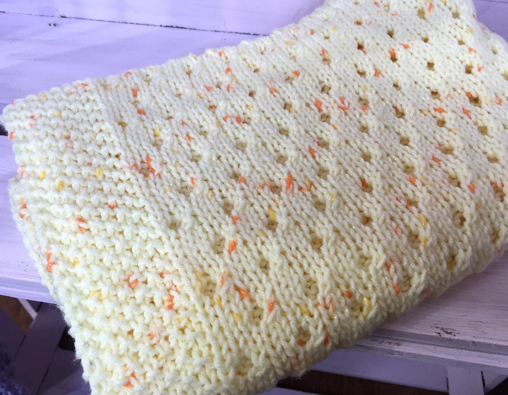 Knitting pattern ~ Easy Eyelets Baby Blanket Set  ~ ENGLISH ~ PDF Download