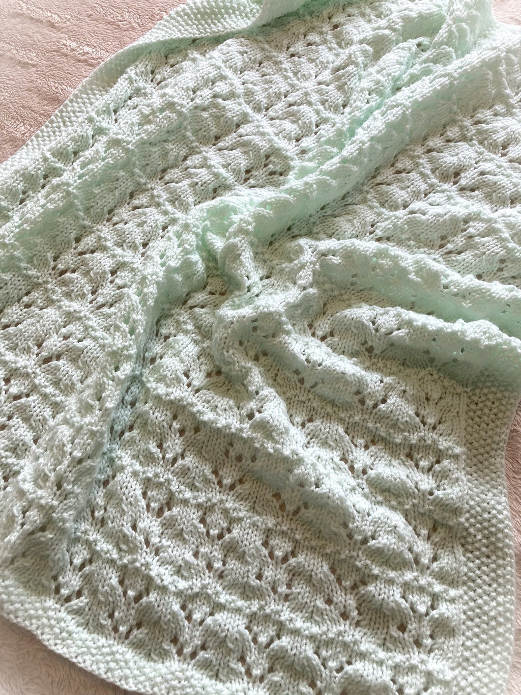 Knitting Pattern ~ Audrey Baby Blanket in DK  ~ ENGLISH ~ PDF Download