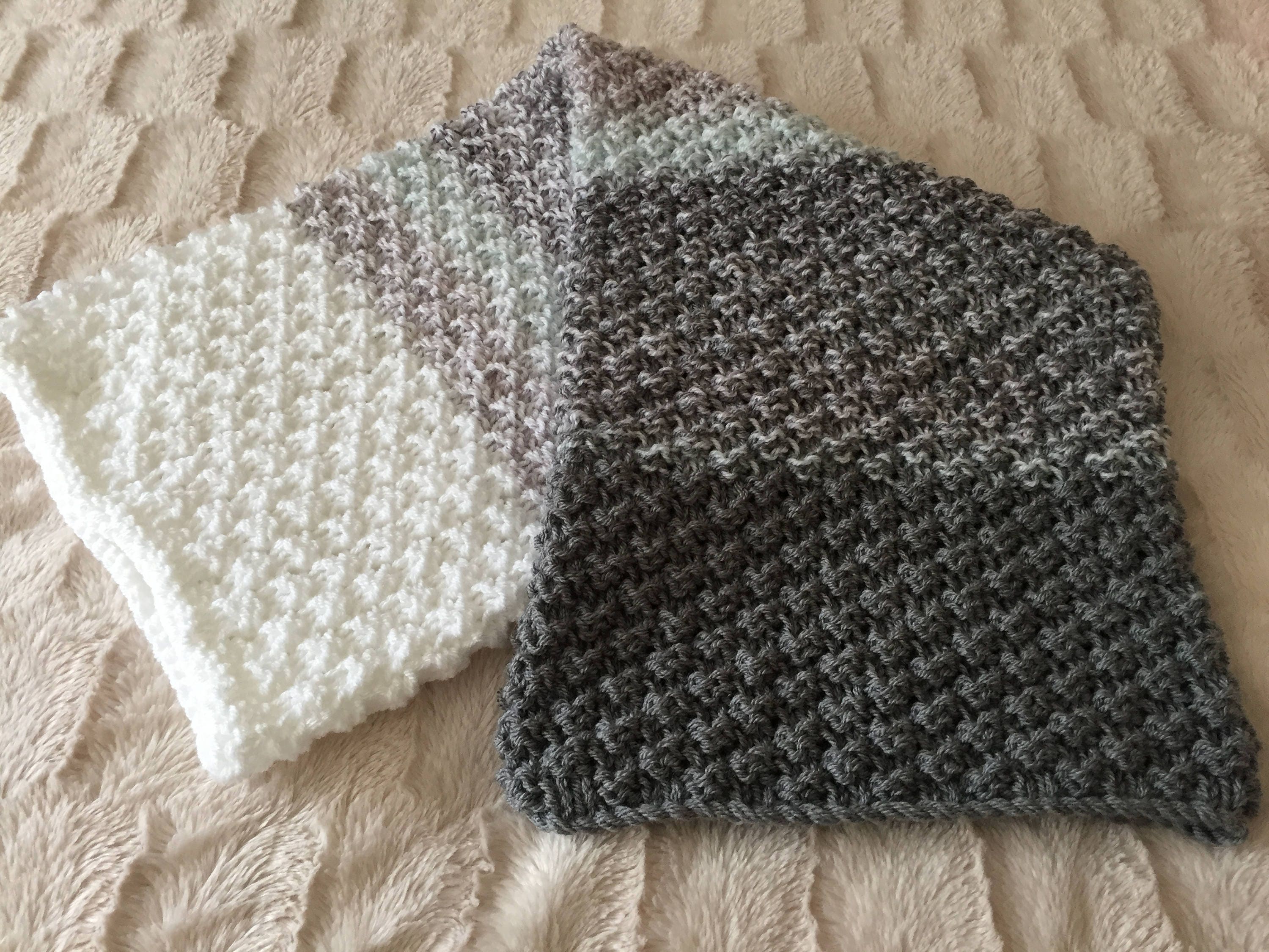 Knitting pattern ~ Colour Change New Baby Blanket Set ~ ENGLISH ~ PDF Download